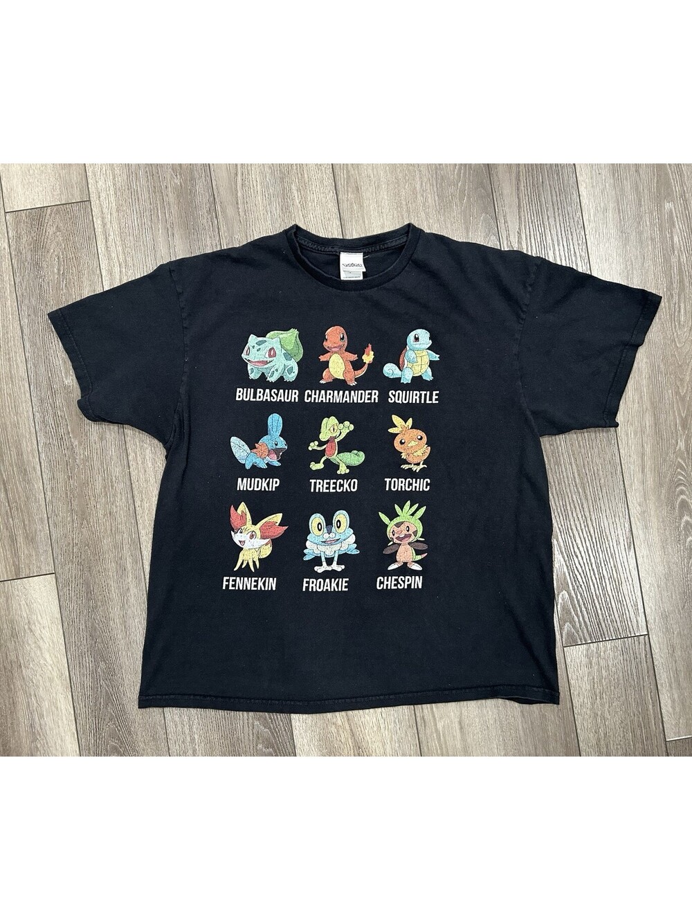 Vintage Pokemon T-Shirt Adult Xl Black Pokemon Character Graphic Print